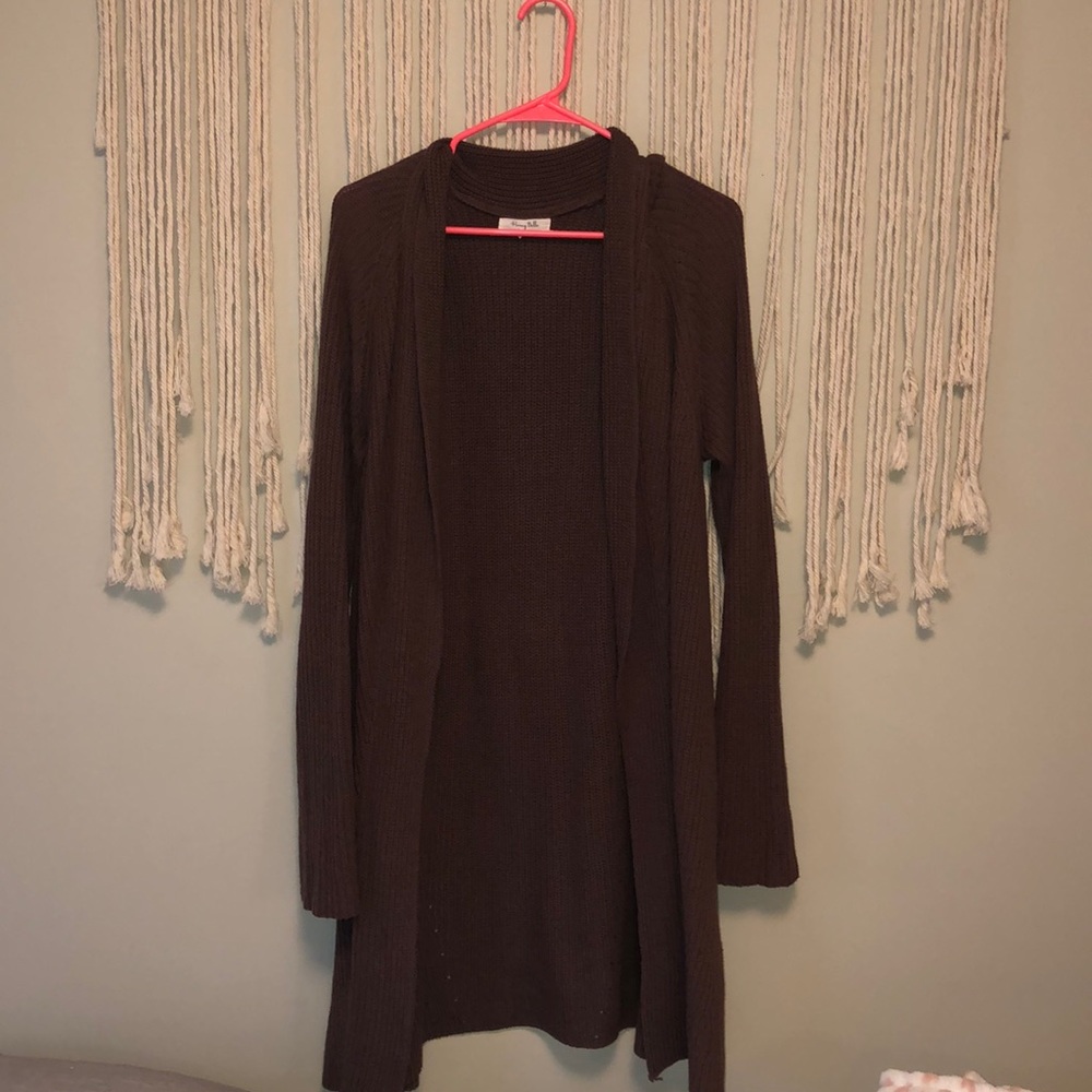 Long brown cardigan